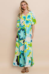 ODDI Floral Print Slit Maxi Dress – Elegant Summer Fashion